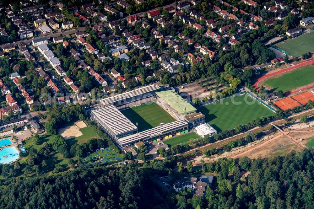 Aerial photograph Freiburg im Breisgau - Football stadium of the football club of SC freiburg in Freiburg im Breisgau in the state Baden-Wurttemberg, Germany