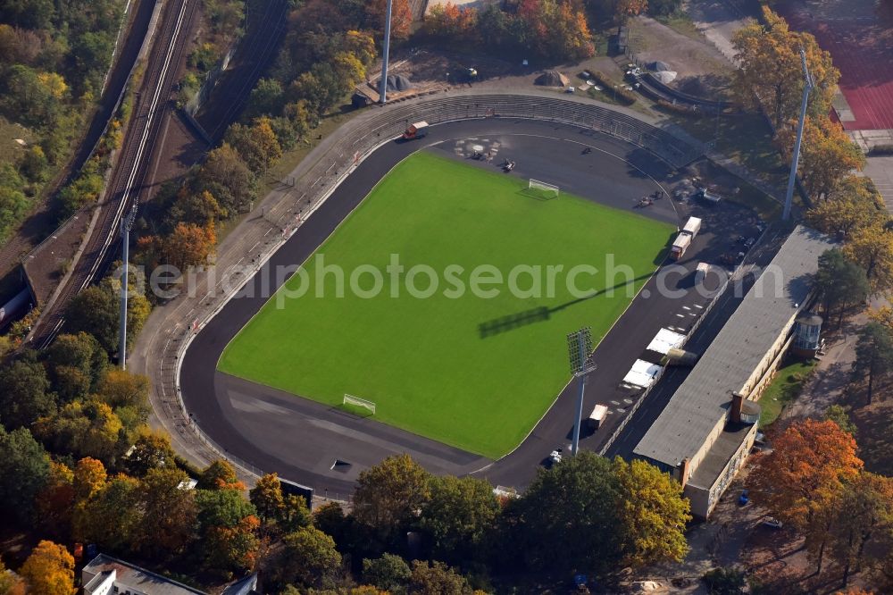 Aerial photograph Berlin - Football stadium of the football club SSC Sport-Club Charlottenburg e.V. in the district Charlottenburg in Berlin, Germany