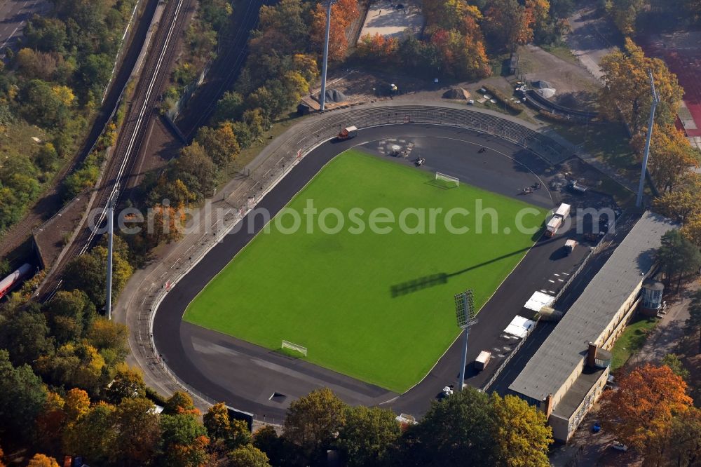 Berlin from above - Football stadium of the football club SSC Sport-Club Charlottenburg e.V. in the district Charlottenburg in Berlin, Germany