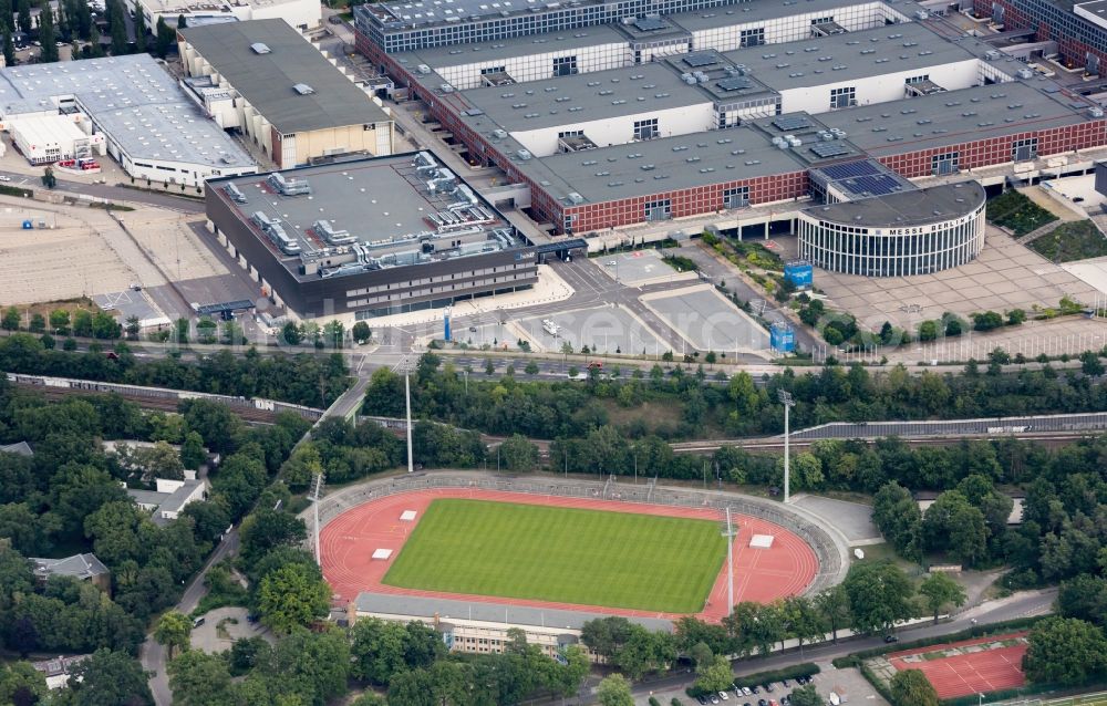 Berlin from above - Football stadium of the football club SSC Sport-Club Charlottenburg e.V. in the district Charlottenburg in Berlin, Germany