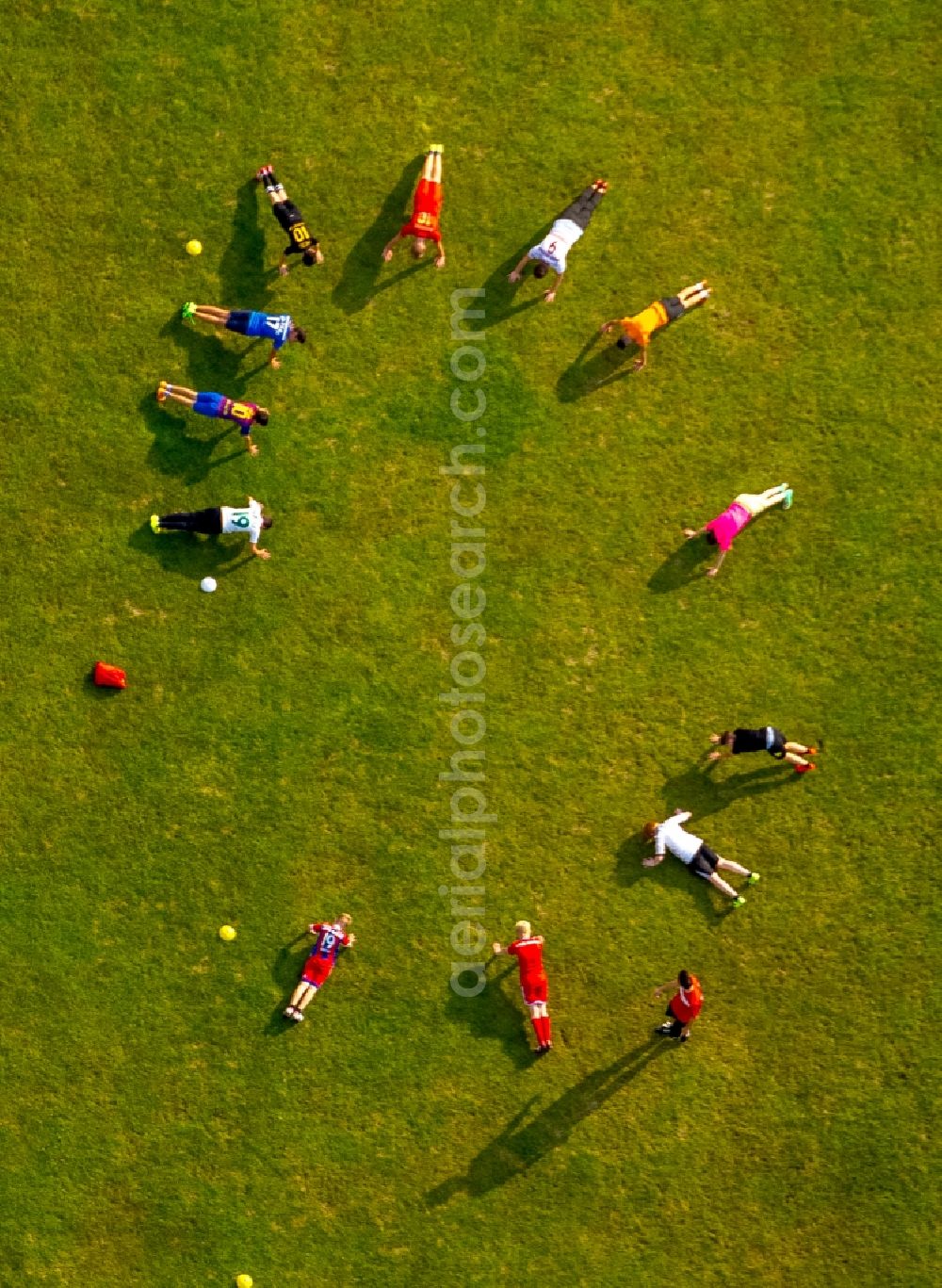 Aerial image Meschede - View of soccer training in Meshede in the state North Rhine-Westphalia