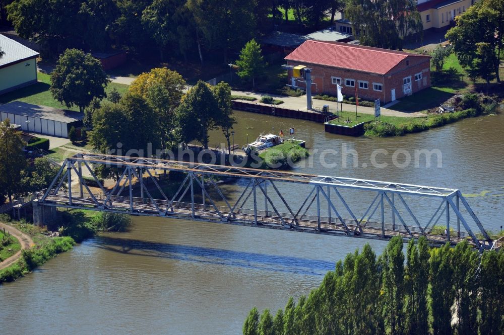 Aerial image Genthin - Pedestrian bridge over the Elbe-Havel-Canel in the state Saxony-Anhalt