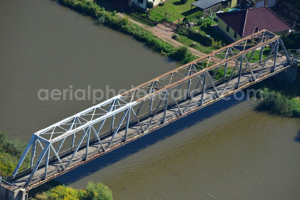 Aerial image Genthin - Pedestrian bridge over the Elbe-Havel-Canel in the state Saxony-Anhalt