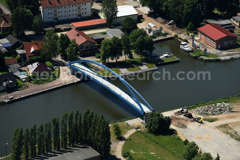 Aerial image Genthin - Pedestrian bridge over the Elbe-Havel-Canel in the state Saxony-Anhalt