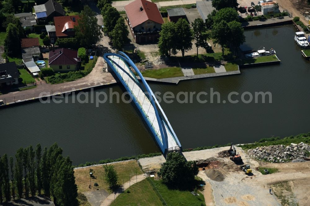 Aerial photograph Genthin - Pedestrian bridge over the Elbe-Havel-Canel in the state Saxony-Anhalt