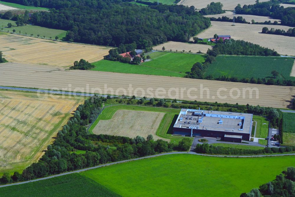 Aerial photograph Nienberge - Building of the GAD data center and online data processing hub at Feldstiege - Altenberger Strasse in Nienberge in the state of North Rhine-Westphalia, Germany