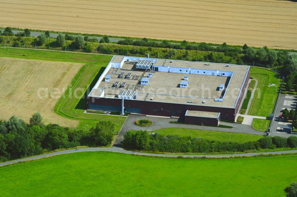 Nienberge from above - Building of the GAD data center and online data processing hub at Feldstiege - Altenberger Strasse in Nienberge in the state of North Rhine-Westphalia, Germany