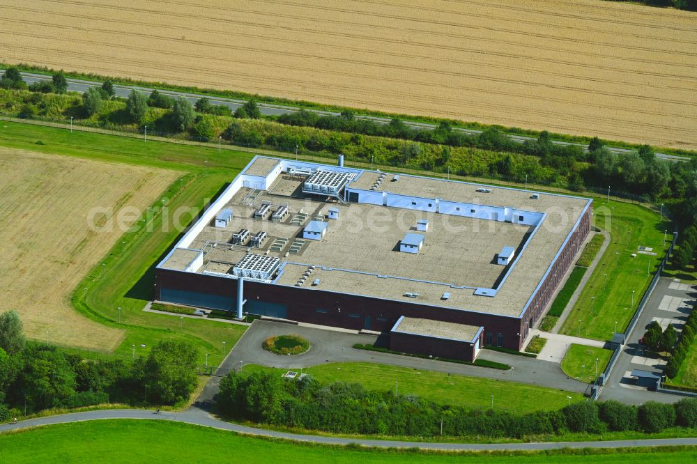 Nienberge from the bird's eye view: Building of the GAD data center and online data processing hub at Feldstiege - Altenberger Strasse in Nienberge in the state of North Rhine-Westphalia, Germany