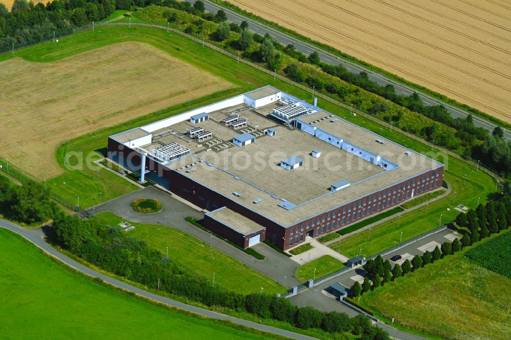 Aerial image Nienberge - Building of the GAD data center and online data processing hub at Feldstiege - Altenberger Strasse in Nienberge in the state of North Rhine-Westphalia, Germany