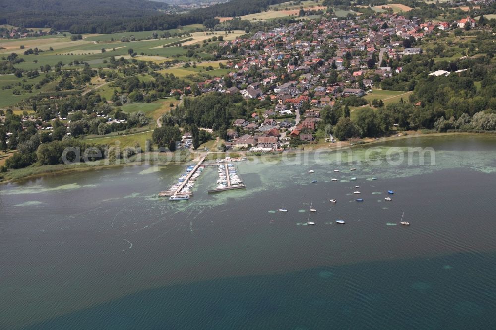 Aerial image Gaienhofen-Gundholzen - Shore area of Lake Constance in Gaienhofen in Baden-Wuerttemberg