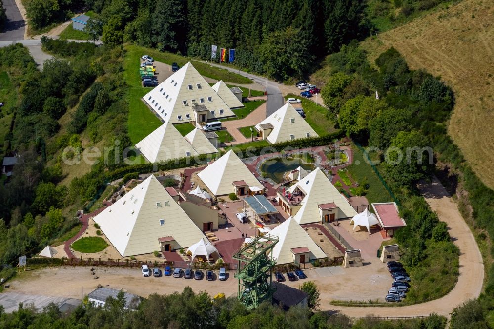 Aerial image Lennestadt - Galileo-Park Sauerland Pyramids in Lennestadt in the state of North Rhine-Westphalia