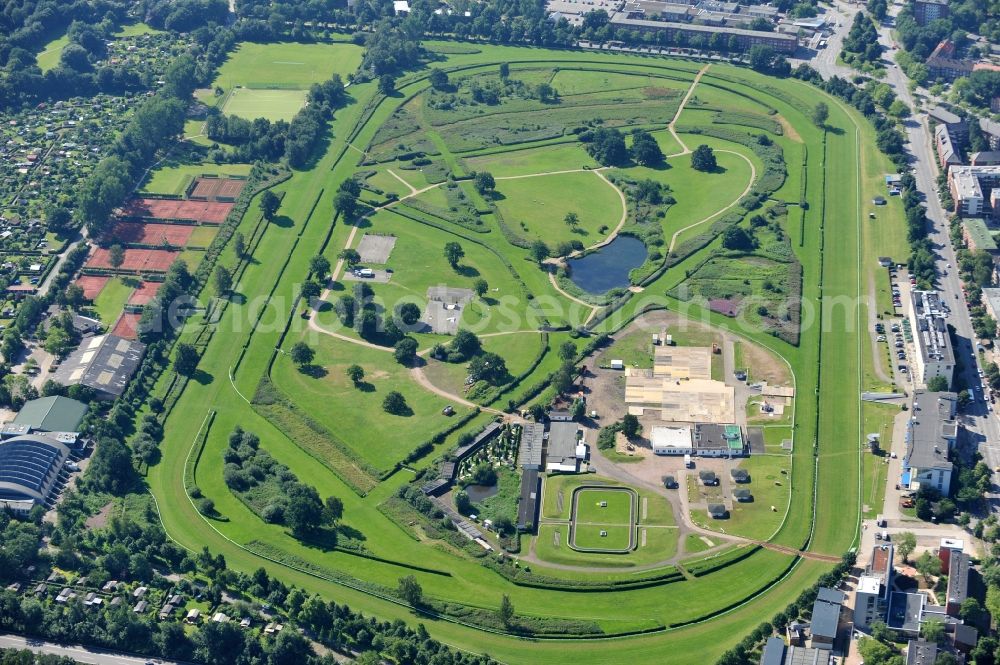 Aerial image Hamburg - The race track / race track Hamburg-Horn of horse racing sports clubs Hamburg-Club eV Hamburg