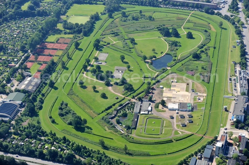 Aerial photograph Hamburg - The race track / race track Hamburg-Horn of horse racing sports clubs Hamburg-Club eV Hamburg