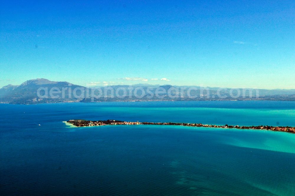 Sirmione from the bird's eye view: View of the Lake Garda in the province Brescia in Italy