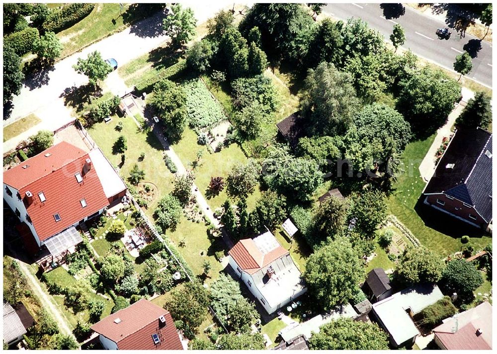 Berlin - Mahlsdorf from above - Gartenanlage Briesener Weg in Berlin Mahlsdorf (Fam. Schindler).