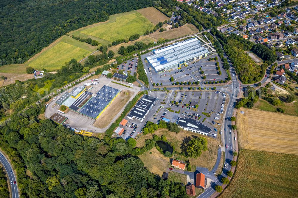 Aerial image Hamm - Garden center - center for gardening supplies Gartencenter Hesse Hamm in the district Westtuennen in Hamm in the state North Rhine-Westphalia, Germany