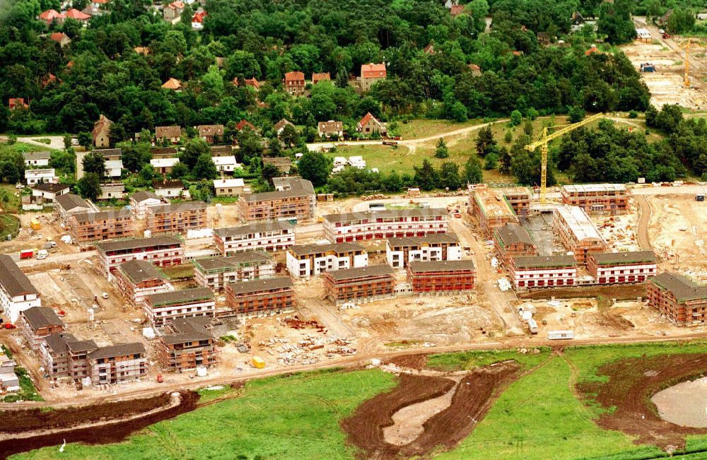 Berlin from the bird's eye view: Gartenstadt Bergholz-Rehbrücke der Gesellschaft Greuzinger + Partner in der simulierten Fertigstellung 06.1995