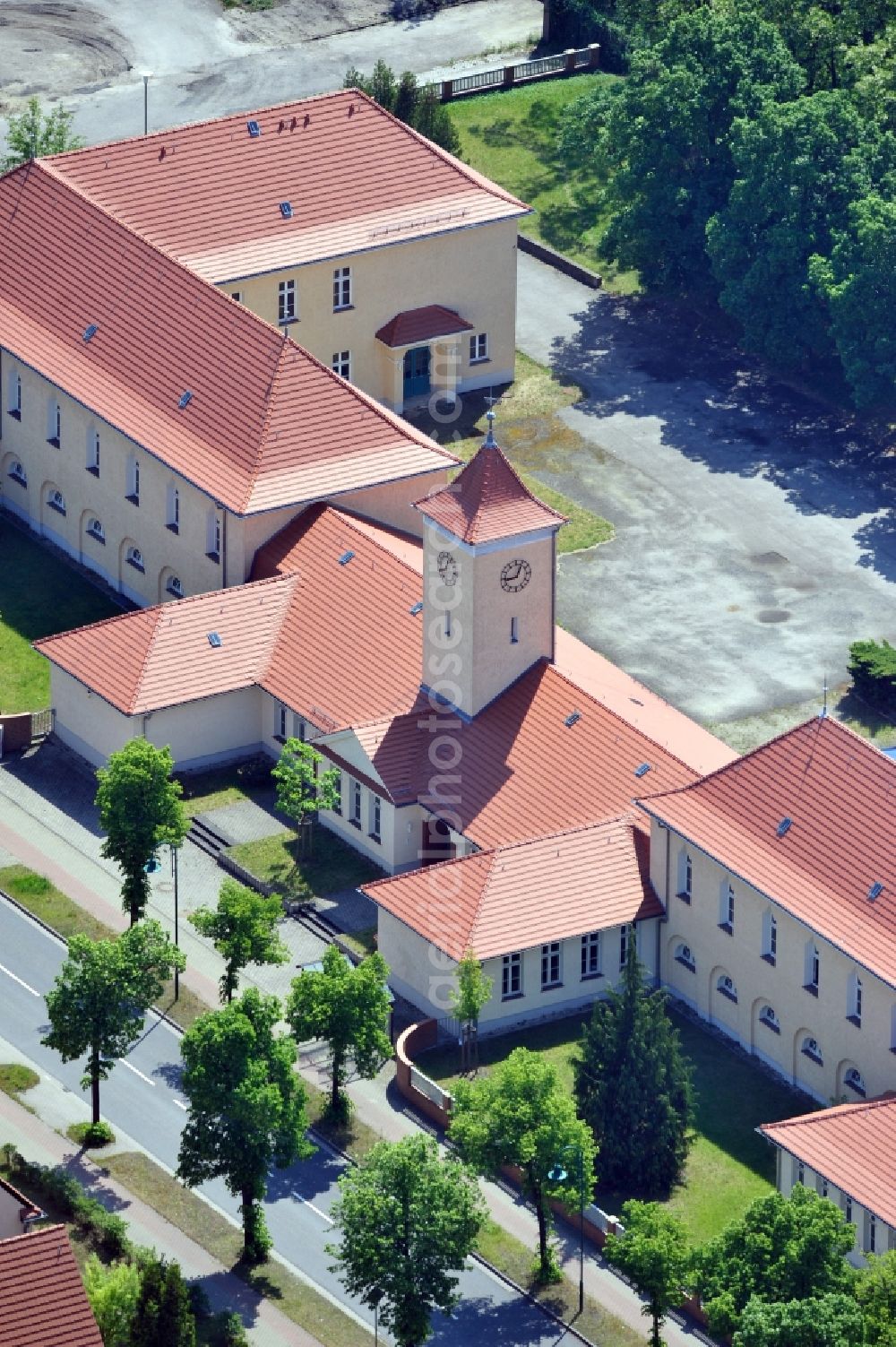 Aerial photograph Lauta - Housing area in the district Gartenstadt of Lauta in the state Saxony, a former workmen's dwellings of the Lauta plant