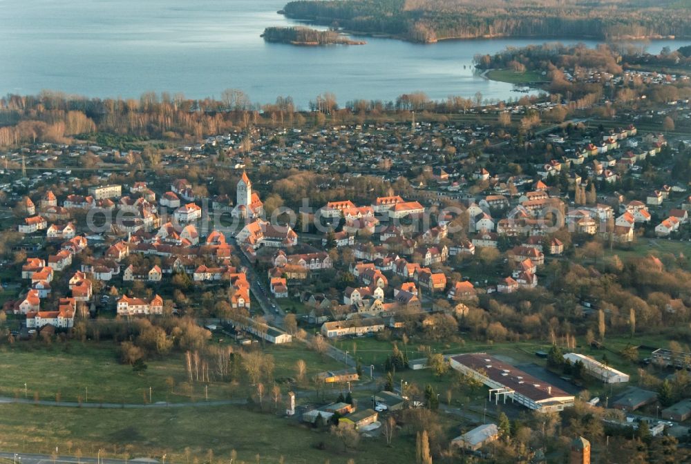 Senftenberg from the bird's eye view: The Garden City Marga is a factory estate with garden city character in Brieske at Senftenberg in the Federal State of Brandenburg. Was built the garden city from 1907 to 1915 as a workers colony of Ilse mining AG. Its name goes back to the pit opened in 1906 in Brieske Marga. Georg Heinsius von Mayenburg was the architect of the settlement