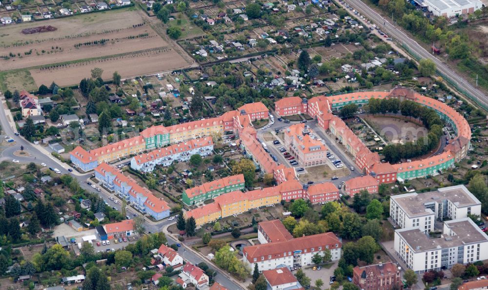 Aerial image Gotha - Residential area of the garden city settlement Am narrow rain in Gotha in the state Thuringia, Germany