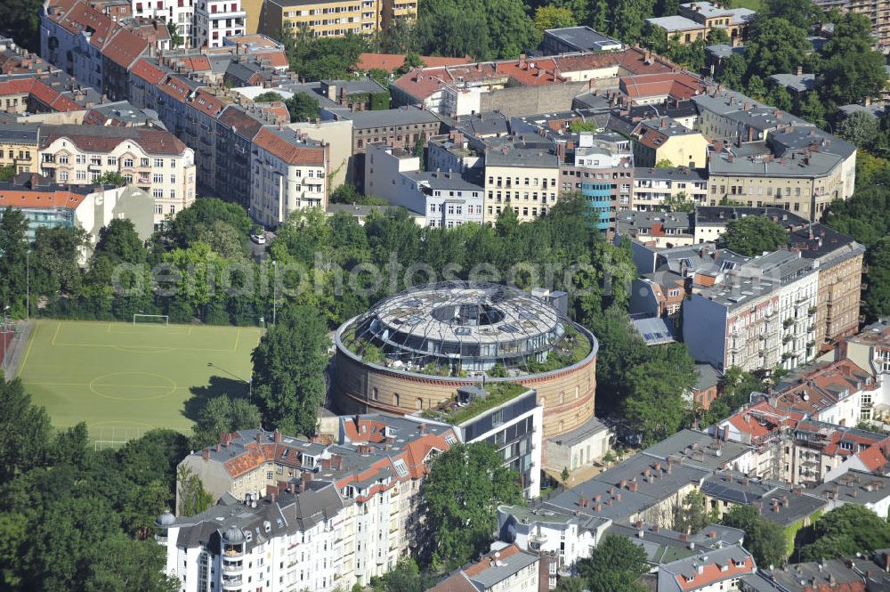 Berlin from above - Look at the gas holder Fichtestraße that was built from 1874 untill 1876. Later it was converted into a bunker