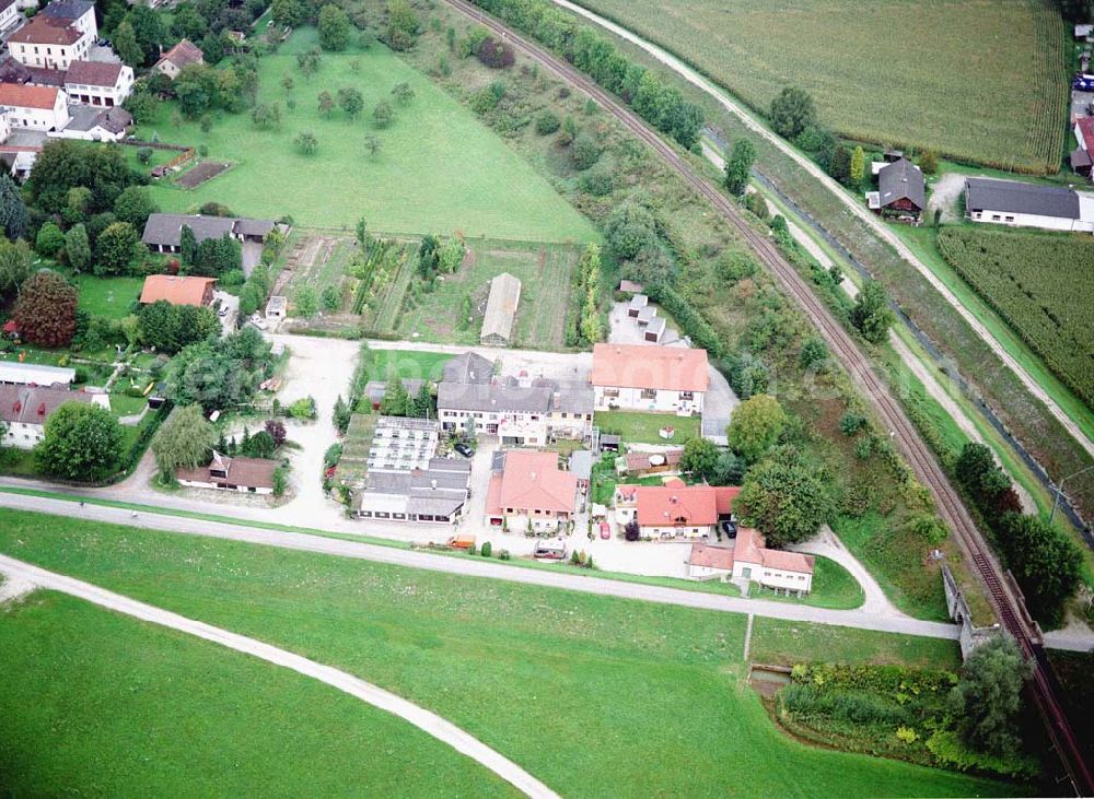 Aerial image Simbach am Inn / Bayern - Gasthaus an der Dr. Josef-Weigl Straße 2 in Simbach / Inn in Bayern.