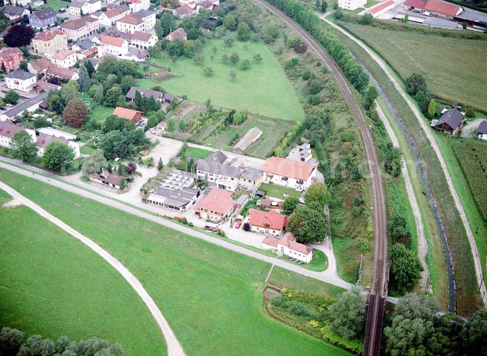 Aerial photograph Simbach am Inn / Bayern - Gasthaus an der Dr. Josef-Weigl Straße 2 in Simbach / Inn in Bayern.