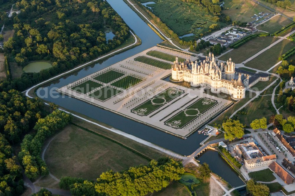 Aerial Image Chambord Channels And Building Complex In The Park Of The Castle Schloss Chambord In