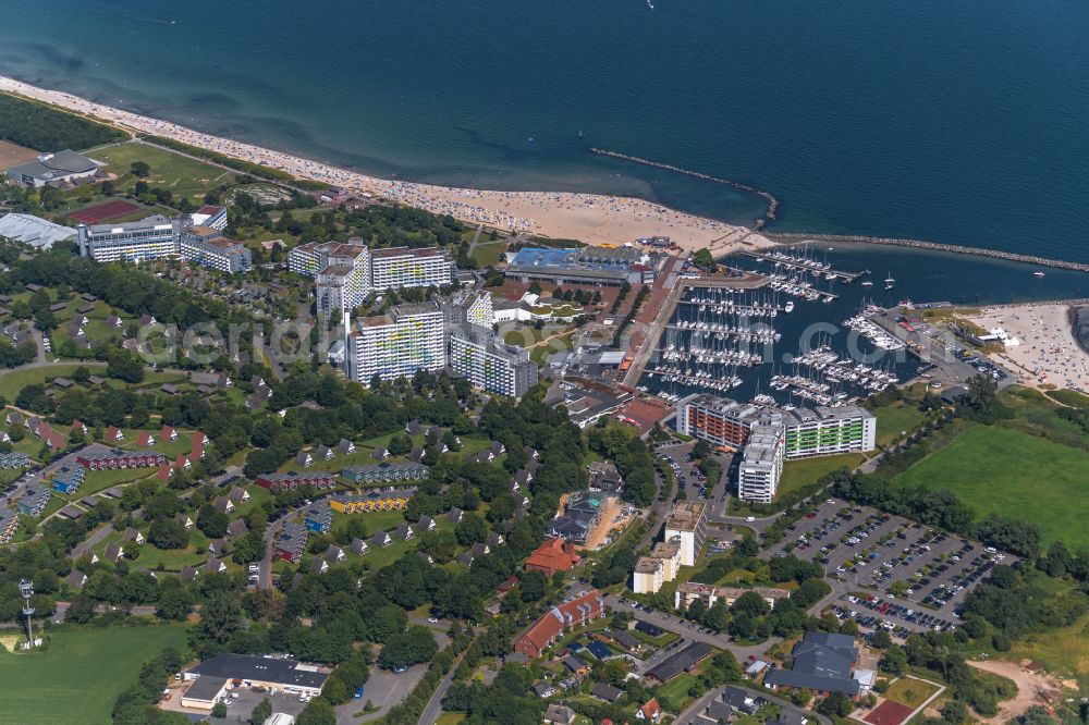 Aerial image Damp - Complex of the hotel building Ostseehotel Midgard on Seeuferweg in the district Ostseebad Damp in Damp in the state Schleswig-Holstein, Germany