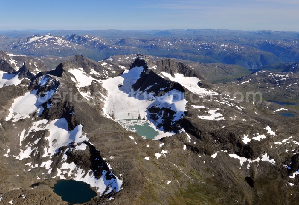 Luster from above - View of the mountain comb Dyrhaugsryggen near Luster in the province of Sogn og Fjordane in Norway