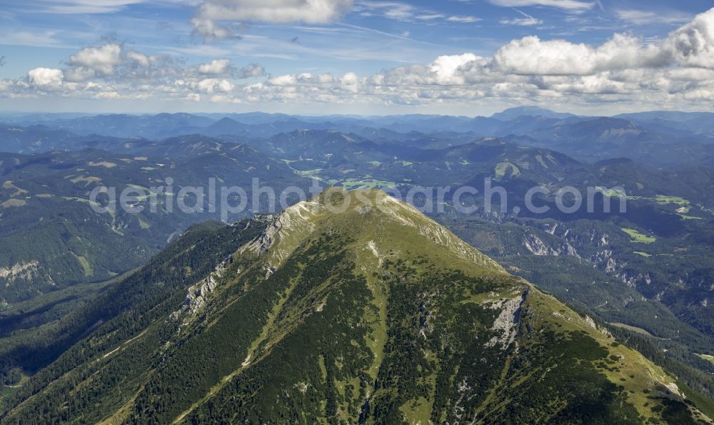 Aerial photograph Lackenhof - Mountain range - Mountain Oetscher at Lackenhof in Lower Austria in Austria