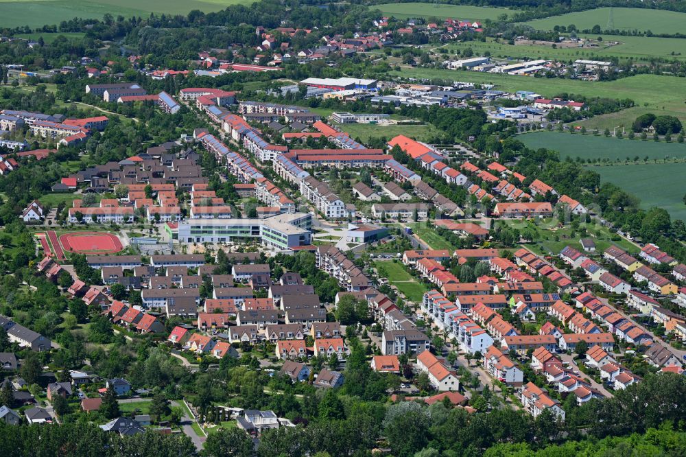 Aerial photograph Hönow - Building city destrict center between of Schulstrasse and of Marderstrasse in Hoenow in the state Brandenburg, Germany