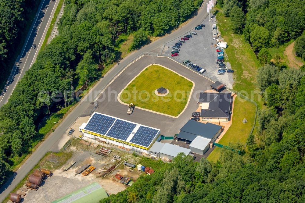 Aerial photograph Warstein - Parking and storage space for automobiles Company United Gross Autoservice GmbH in Warstein in the state North Rhine-Westphalia, Germany