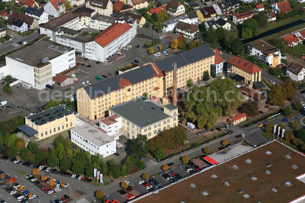 Lörrach from the bird's eye view: Refurbished buildings of the old spinning mill in Loerrach in the state Baden-Wuerttemberg