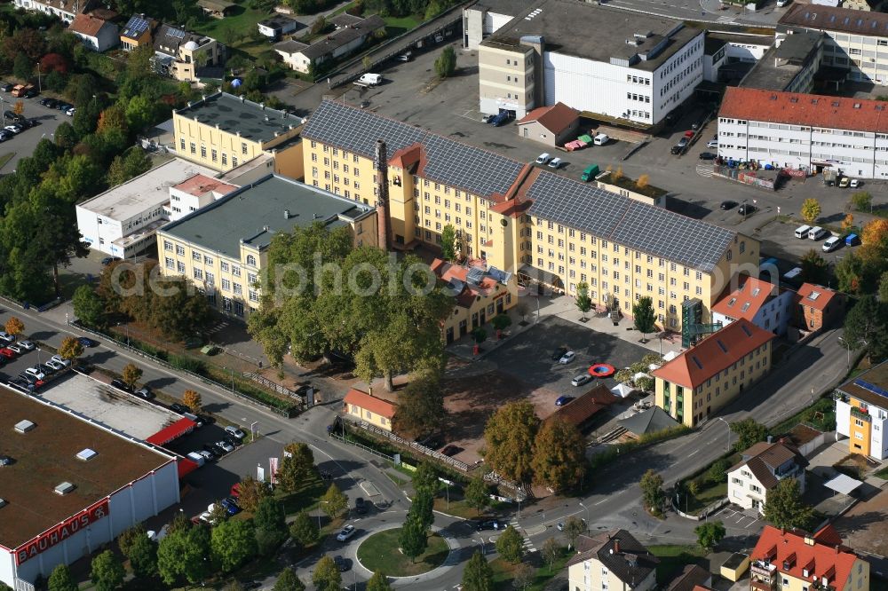 Aerial photograph Lörrach - Refurbished buildings of the old spinning mill in Loerrach in the state Baden-Wuerttemberg