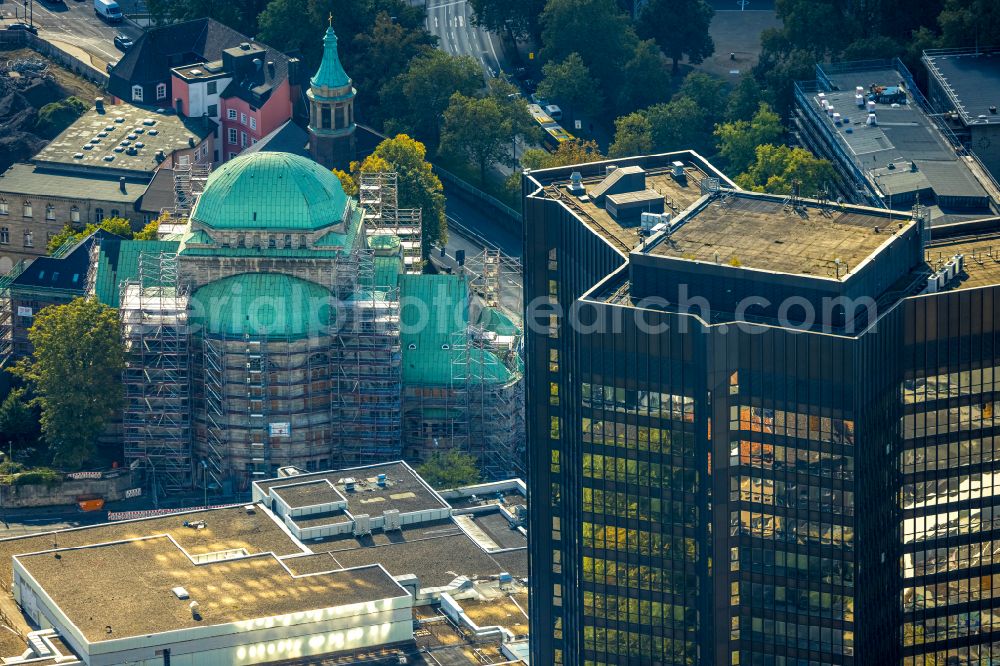 Aerial photograph Essen - Building the Old Synagogue of the Jewish community at the Steeler street in Essen in North Rhine-Westphalia