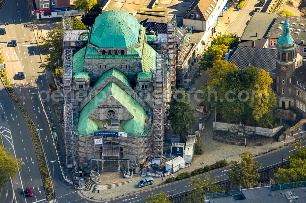 Aerial photograph Essen - Building the Old Synagogue of the Jewish community at the Steeler street in Essen in North Rhine-Westphalia