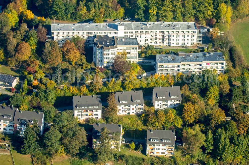 Aerial image Meschede - Building the retirement home DRK Bernhard-Salzmann-House in Meschede in the state North Rhine-Westphalia