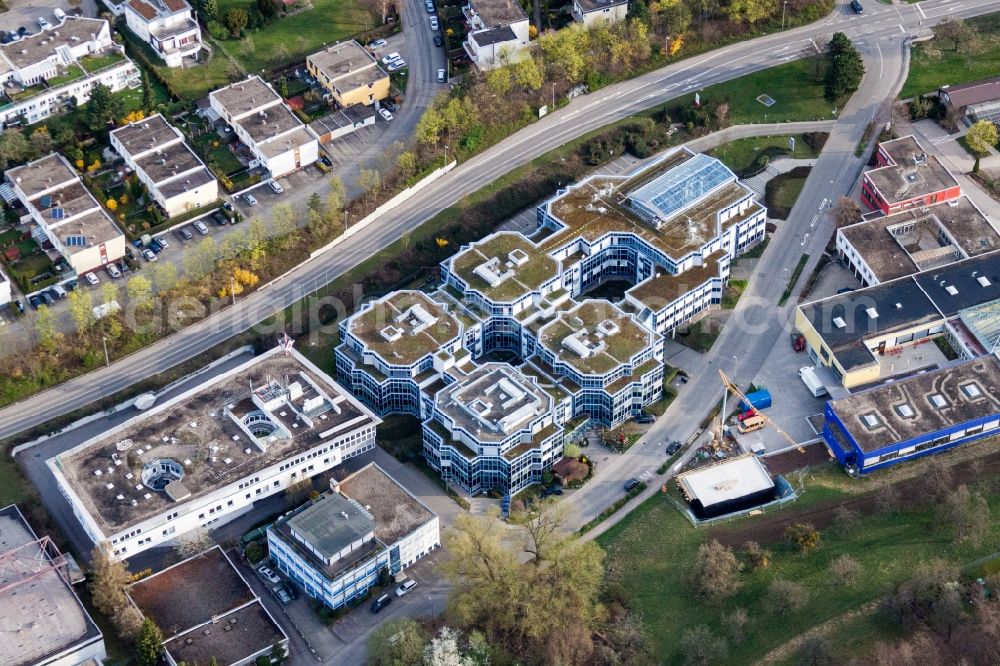 Leonberg from above - Building the retirement home Pro Seniore Residenz in Boeblinger Street in Leonberg in the state Baden-Wurttemberg, Germany