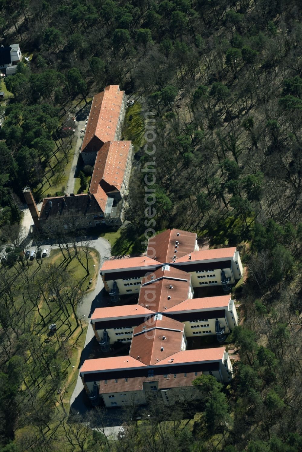 Aerial image Berlin - Building the retirement home Alpenland Pflegeheime Berlin GmbH on Koepenicker Strasse in Berlin in Germany