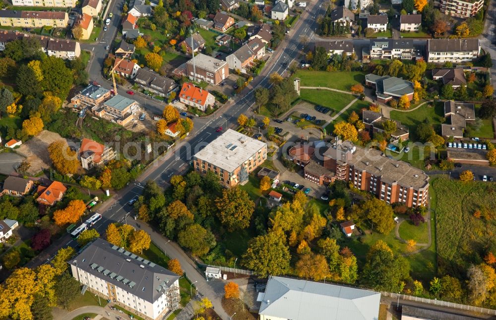 Hamm from the bird's eye view: Building the retirement home Amalie-Sieveking-Haus and development and residential area around Alter Uentroper Weg in Hamm in the state of North Rhine-Westphalia