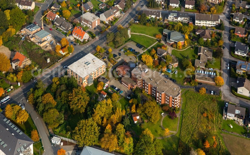 Aerial image Hamm - Building the retirement home Amalie-Sieveking-Haus and development and residential area around Alter Uentroper Weg in Hamm in the state of North Rhine-Westphalia