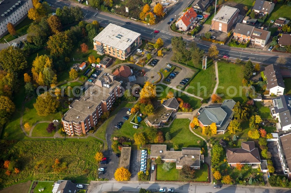 Aerial photograph Hamm - Building the retirement home Amalie-Sieveking-Haus and development and residential area around Alter Uentroper Weg in Hamm in the state of North Rhine-Westphalia