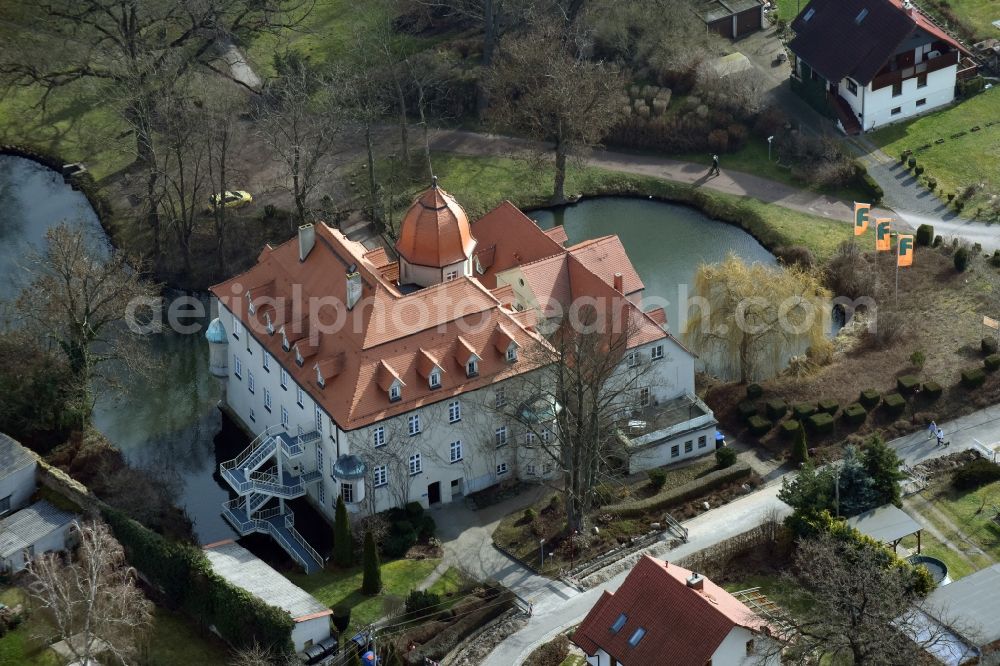 Großpaschleben from above - Building the retirement home Amalienhof Seniorenpflege GmbH Im Jutshowwe in Grosspaschleben in the state Saxony-Anhalt