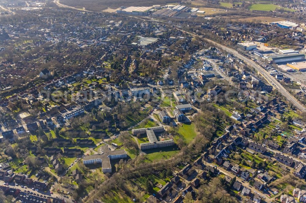 Aerial image Oberhausen - Building of the nursing home - Senior residence of ASO retirement facilities of Oberhausen gGmbH in Oberhausen in North Rhine-Westphalia