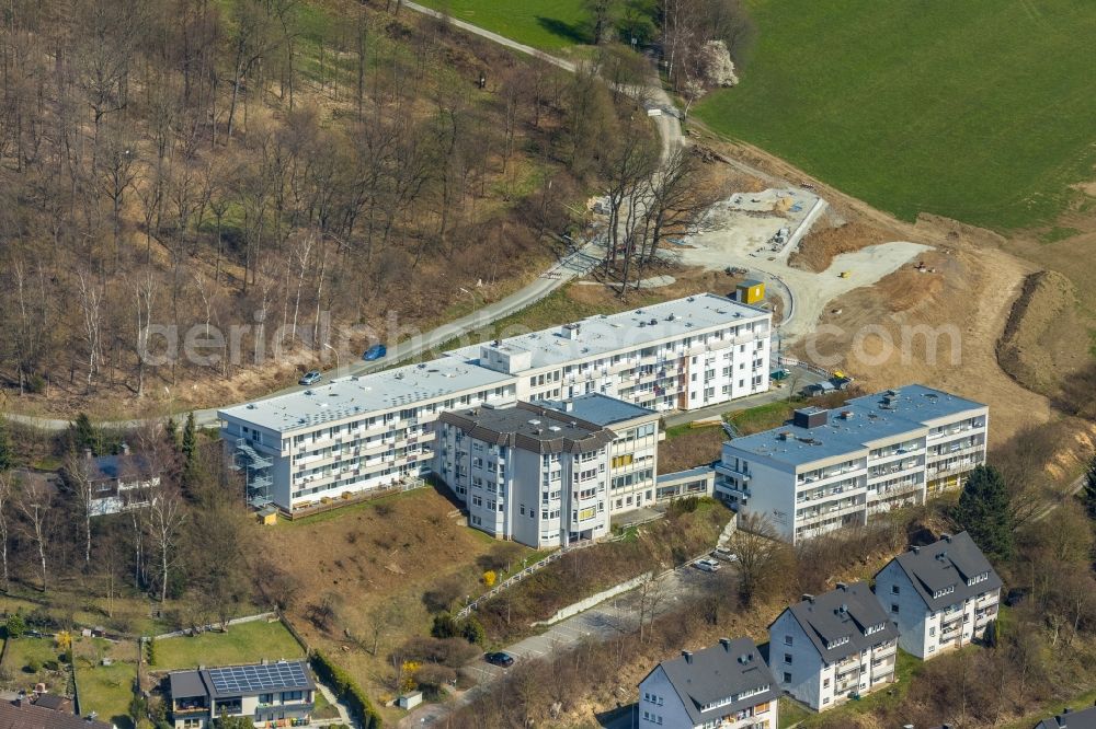 Aerial image Meschede - Building the retirement home Bernhard-Salzmann-Haus in Meschede in the state North Rhine-Westphalia, Germany