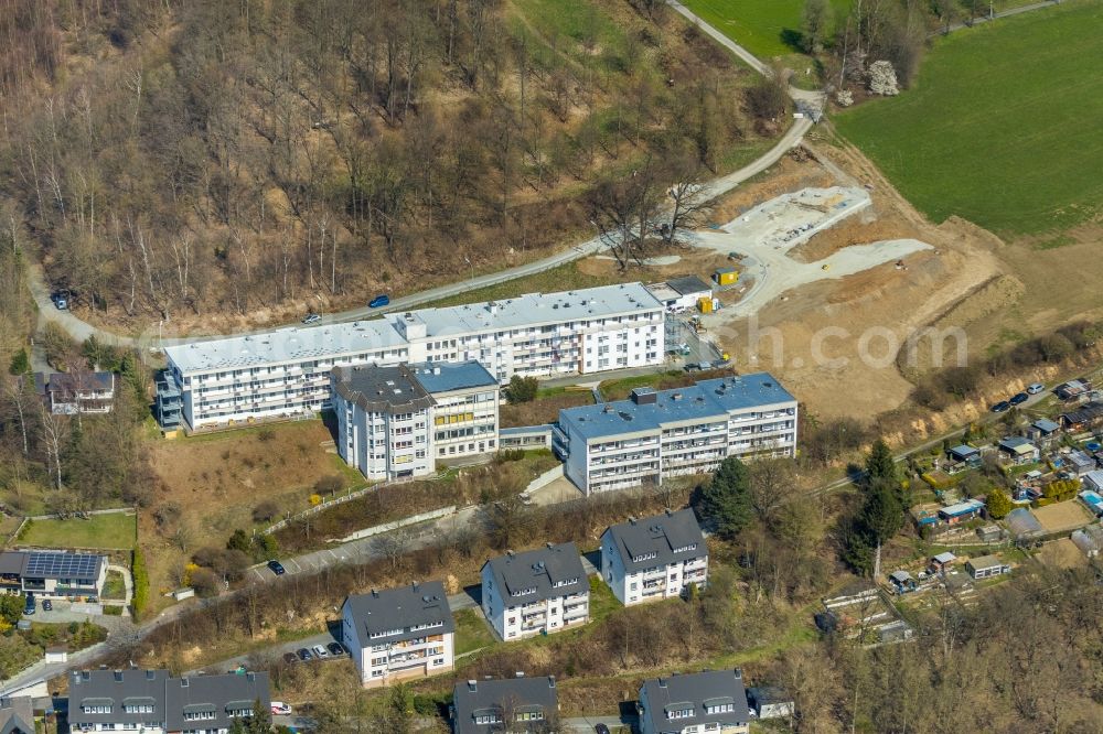 Meschede from above - Building the retirement home Bernhard-Salzmann-Haus in Meschede in the state North Rhine-Westphalia, Germany