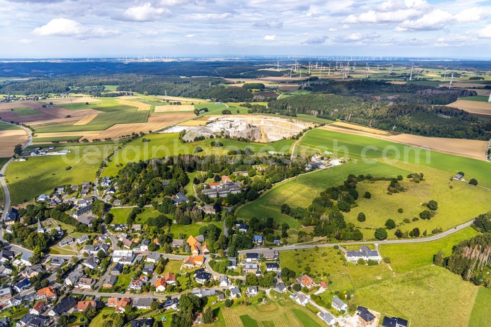 Brilon from above - Building the retirement home Schwestern-Altenheim St. Josef Am Stemmel - Kirschbluetenallee in the district Thuelen in Brilon in the state North Rhine-Westphalia, Germany