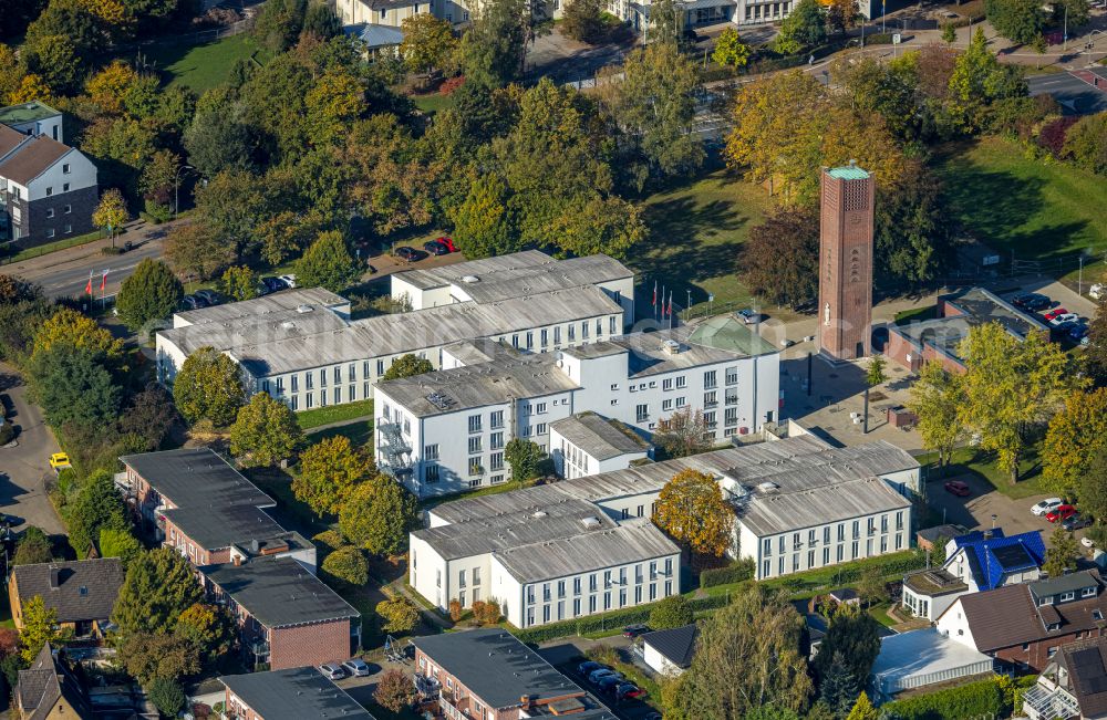 Selm from above - Building the retirement home Caritas Altenwohnhaus St. Josef on street Kreisstrasse in Selm in the state North Rhine-Westphalia, Germany