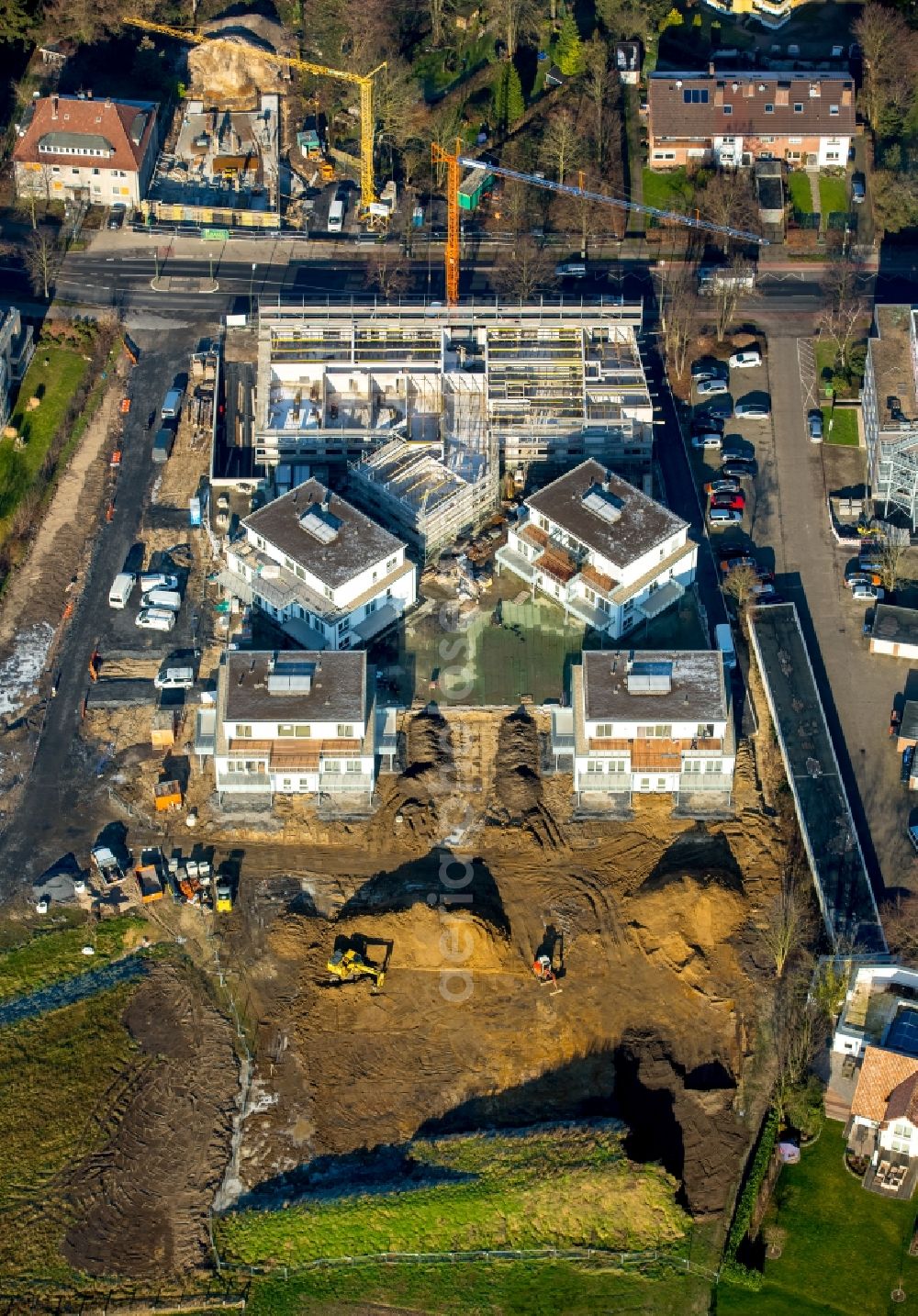 Hamm from the bird's eye view: Building the retirement home an der Marker Allee in Hamm in the state North Rhine-Westphalia